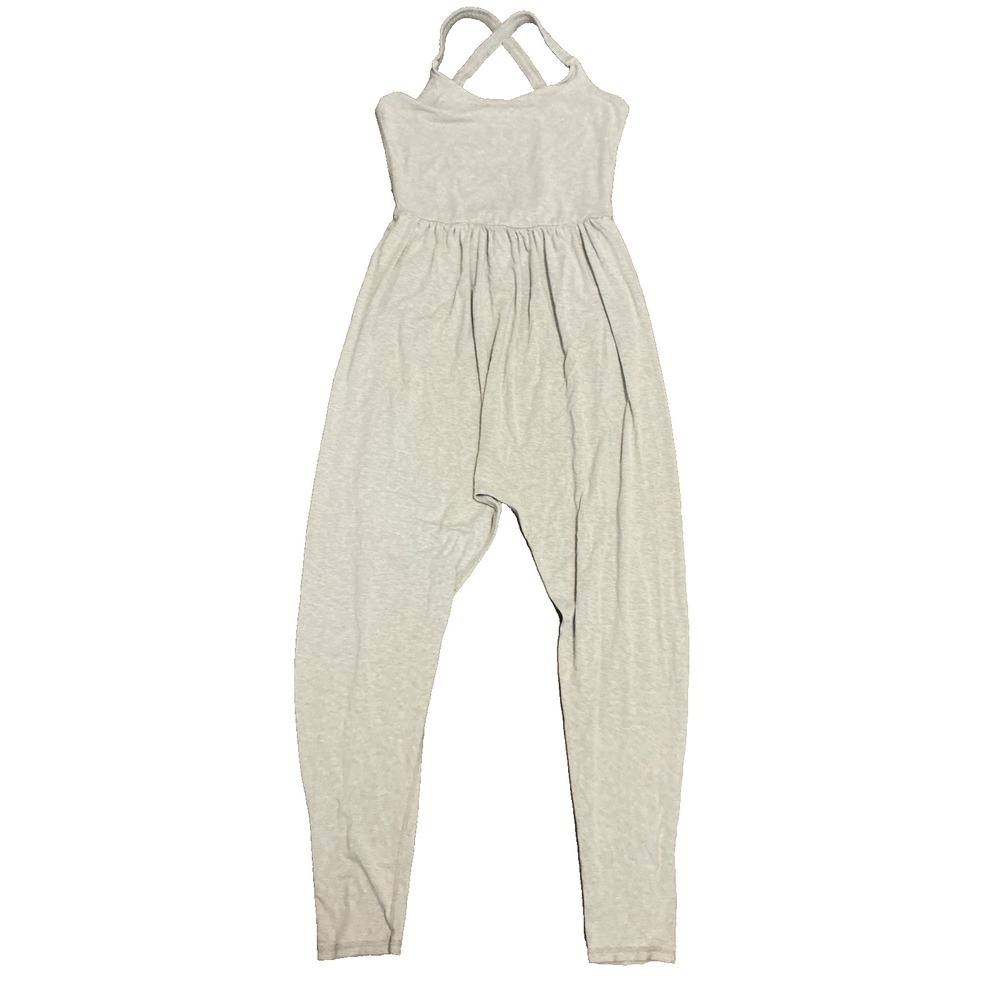 IMBODHI Bodhi Jumper Women XL Beige Cross Back Harem Athleisure Yoga Romper